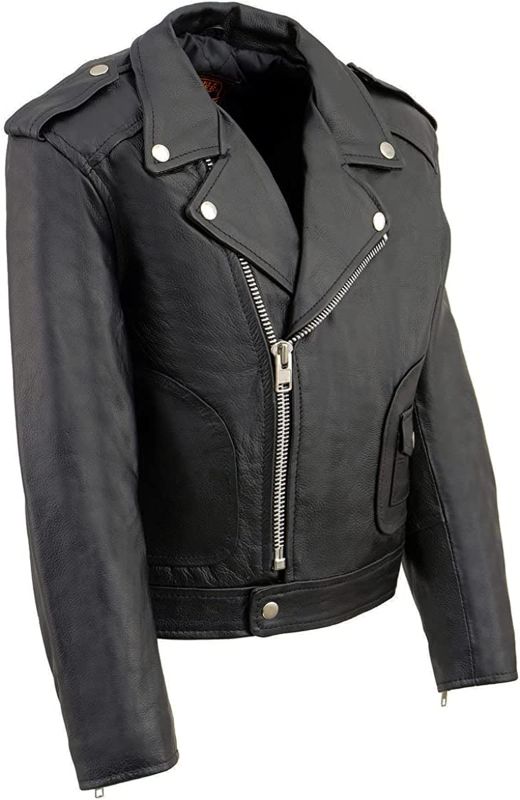 Photo 1 of Milwaukee Leather LKK1920 Boy's Black Classic Leather Biker Jacket with Patch Pocket Style
kids  XX-Large