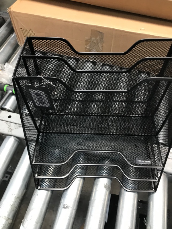 Photo 1 of Mind Reader Desk Mesh Organizer Storage, 5 Compartment, Black