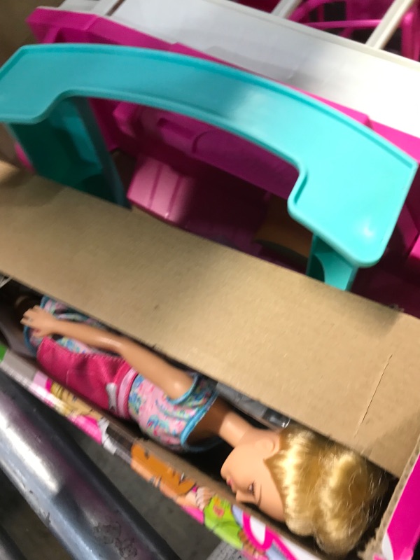 Photo 3 of Barbie Doll and Playset with 30+ Pieces Including Doll Furniture, Cook 'n Grill Restaurant, Open and Close Travel Toy