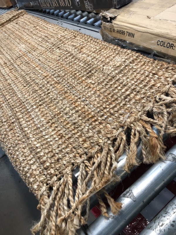 Photo 4 of **used- needs cleaning**
nuLOOM Rigo Hand woven Farmhouse Jute Area Rug-Size: 2' 6" x 6'
2' 6" x 6'

