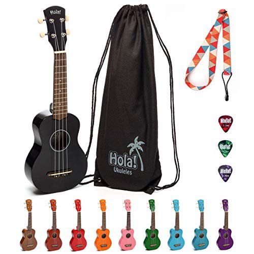 Photo 1 of **scratched**
Hola! Music HM-21BK Soprano Ukulele Bundle with Canvas Tote Bag, Strap and Picks, Black