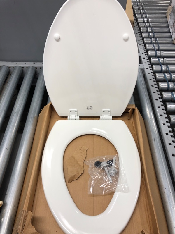 Photo 2 of Bemis 1500EC Elongated White Wood Toilet Seat