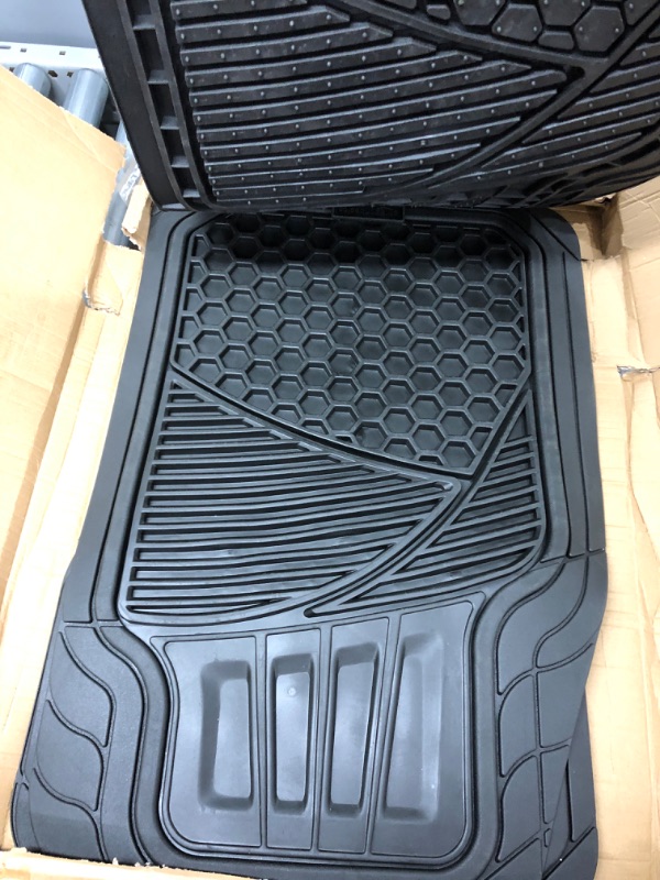 Photo 3 of AmazonBasics 4 Piece Heavy Duty Floor Mat - Black
