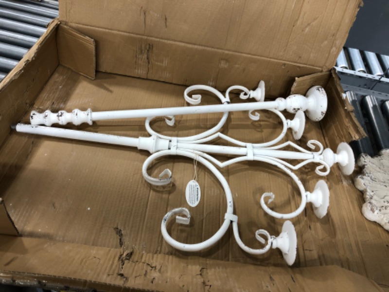 Photo 4 of 68 in. White Iron French Country Candelabra Candle Holder
