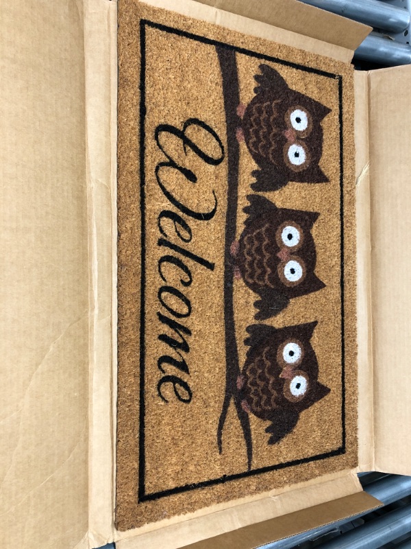 Photo 2 of NoTrax, Owl, Vinyl-Backed Natural Coir Doormat, Entry Mat for Indoor or Outdoor Use, 18"x30", C12 (C12S1830OW)