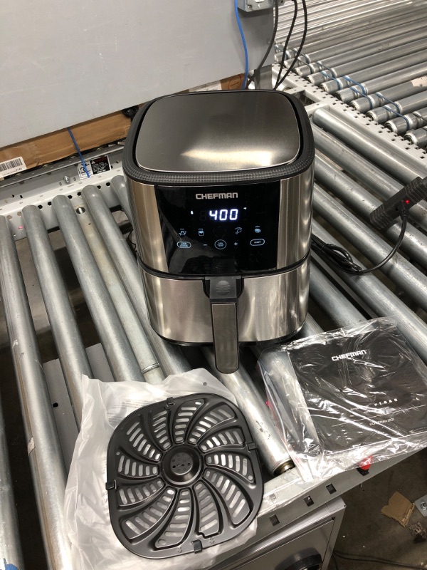 Photo 2 of Chefman TurboTouch Air Fryer, The Most Compact And Healthy Way To Cook Oil-Free, One-Touch Digital Controls And Shake Reminder For The Perfect Crispy And Low-Calorie Finish Stainless - 5 Quart