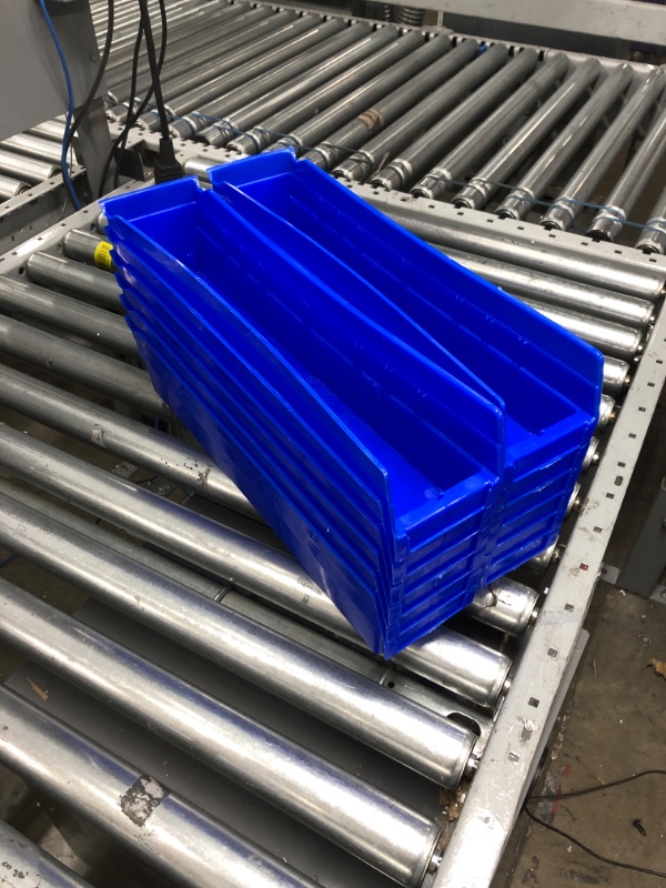 Photo 3 of Akro-Mils 30128 Plastic Nesting Shelf Bin Box, (18-Inch x 4-Inch x 4-Inch), Blue, (12-Pack) & 30130 Plastic Nesting Shelf Bin Box, (12-Inch x 6-1/2-Inch x 4-Inch), Blue, (12-Pack) Blue Bin Box + Bin Box, Blue, (12-Pack)