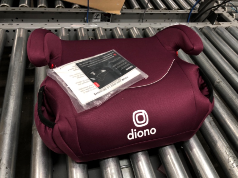 Photo 2 of Diono Solana, No Latch, Single Backless Booster Car Seat, Lightweight, Machine Washable Covers, Cup Holders, Pink
