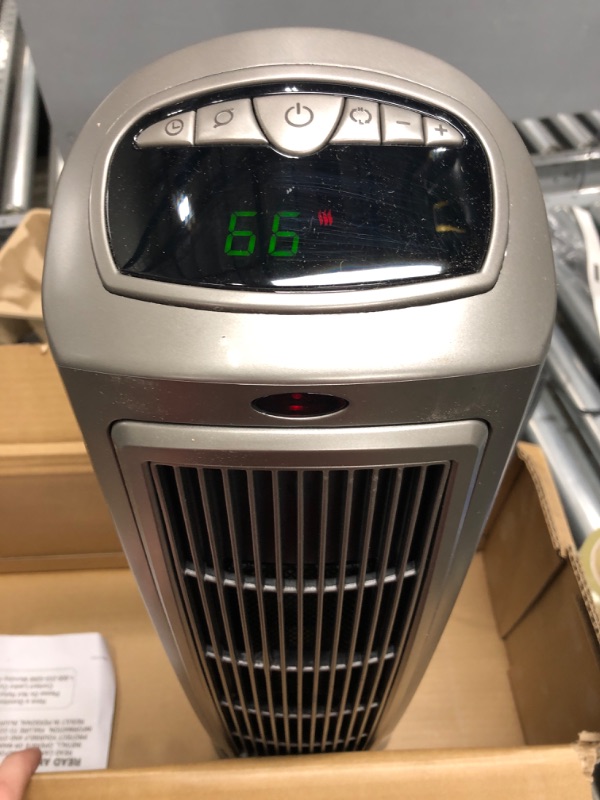 Photo 2 of Lasko 1500W Digital Ceramic Space Heater with Remote, 755320, Silver