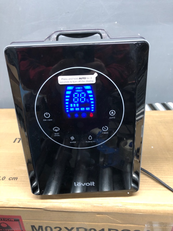 Photo 2 of LEVOIT LV600HH 6L Warm and Cool Mist Ultrasonic Humidifier, Rapid Humidification for Bedroom Large room, Humidity Setting with Built-in Sensor, Auto Mode, Timer, Remote Control, Essential Oil Diffuser Dark Black LV600HH