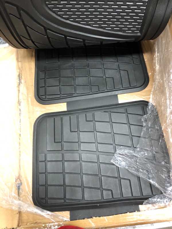 Photo 3 of FH Group F11311BLACK Rubber Floor Mat ( Heavy Duty Tall Channel, Black Full Set Trim to Fit)