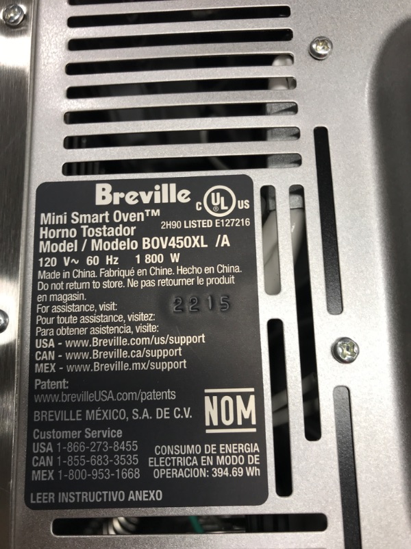 Photo 6 of ***TESTED WORKING*** Breville Mini Smart Toaster Oven, Brushed Stainless Steel, BOV450XL