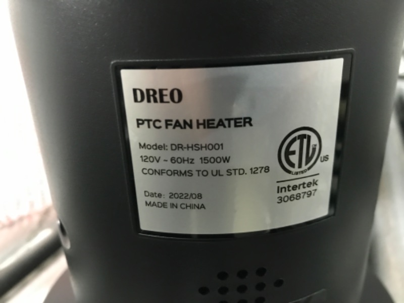 Photo 3 of Dreo 24" Space Heater, 10ft/s Fast Quiet Heating Portable Electric Heater with Remote, 3 Modes, Overheating & Tip-Over Protection, Oscillating Ceramic Heater for Bedroom, Office, and Indoor Use, Black