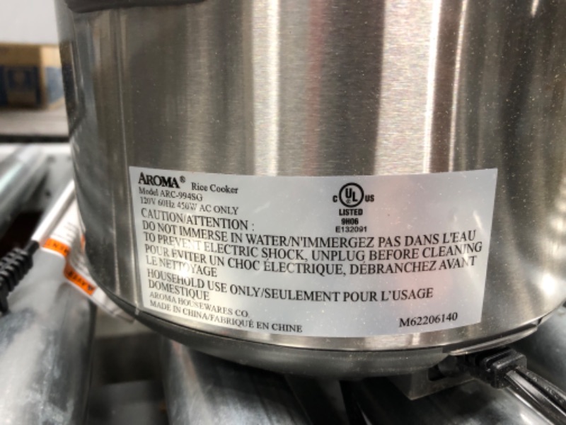 Photo 4 of Aroma Housewares Professional 8-Cup (Cooked) / 2Qt. Digital Rice & Grain Multicooker (ARC-994SG), Gray Pro 4 Cup Uncooked