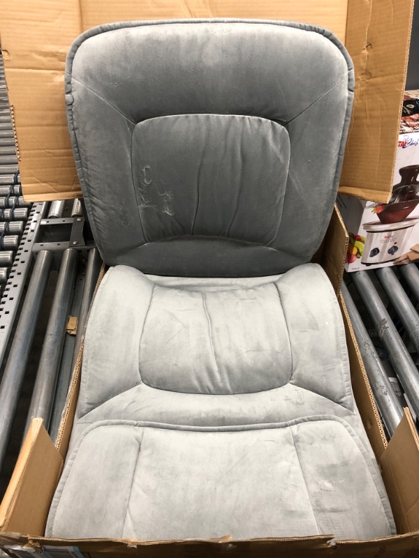 Photo 2 of (Used - Incomplete - Parts Only) Serta Executive Office Chair Ergonomic Computer Upholstered Layered Body Pillows, Contoured Lumbar Zone, Base, Fabric, Black/Grey Black/Grey Microfiber