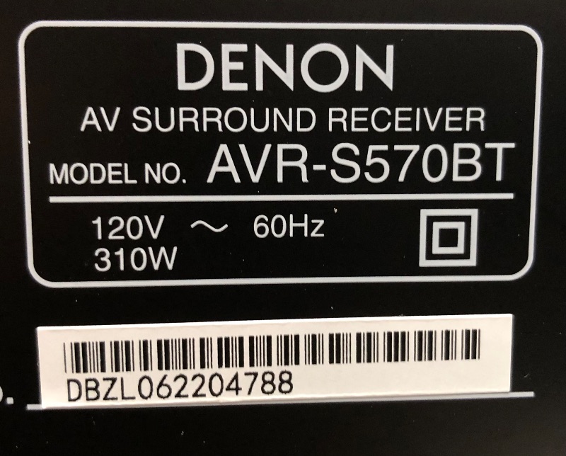 Photo 4 of Denon AVR-S570BT (2022 Model) 5.2 Channel AV Receiver - 8K Ultra HD Audio & Video