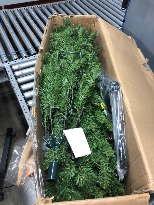 Photo 2 of 9’ Pre-lit Kingswood Fir Pencil Artificial Christmas Tree –Clear Lights