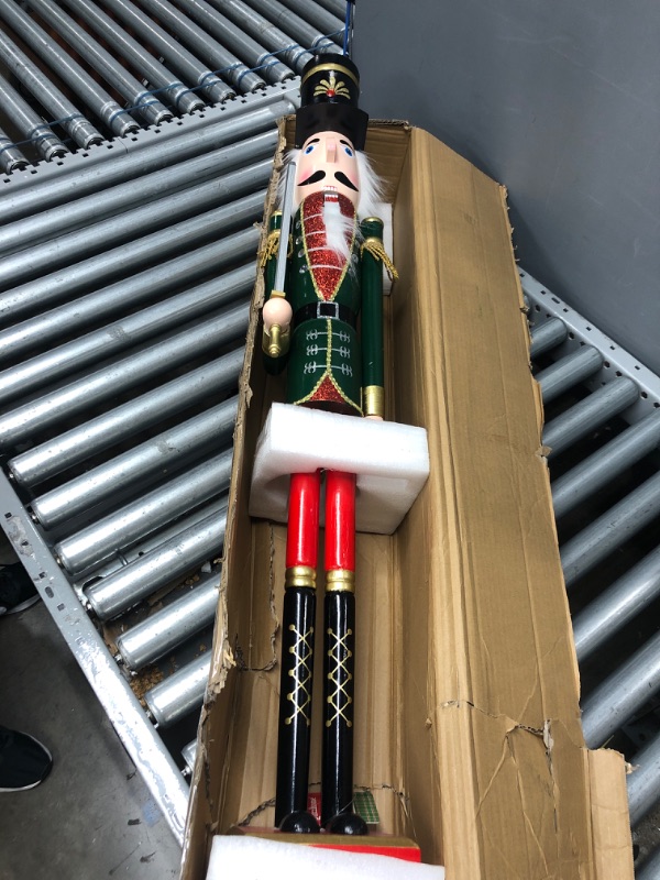 Photo 3 of Christmas 42" H Wooden Soldier Nutcracker Decoration Large Size Indoor & Outdoor Festival Welcome Porch Standing Decor