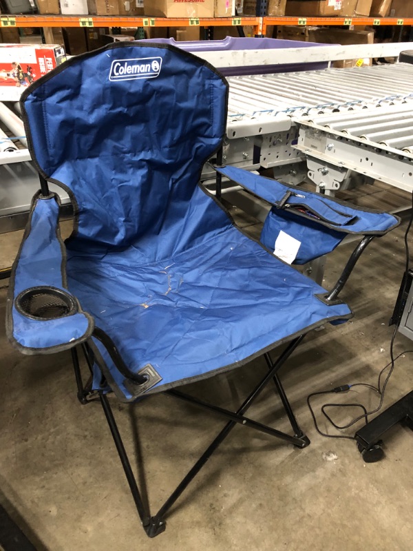 Photo 2 of (Used) Coleman Camping Chair with Built-in 4 Can Cooler Blue Chair