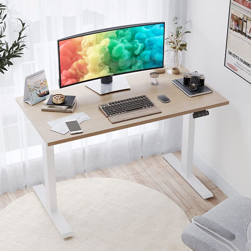 Photo 1 of Sunon Smart Advanced Standing Desk, Dual Motor Electric Adjustable Height Desk for Home Office, Sit to Stand Desk Laptop Computer Writing Office Desks & Workstations with 3 Pre-Set and USB Port 48"
