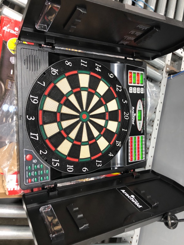 Photo 2 of Arachnid Titanium 5400 Electronic Dartboard and Cabinet, Black