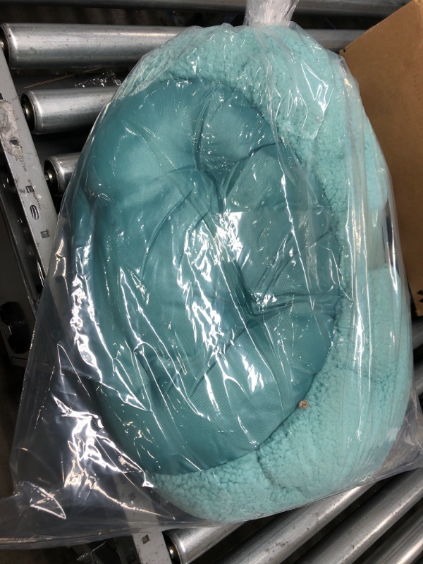 Photo 2 of Best Friends by Sheri OrthoComfort Deep Dish Cuddler Sherpa Cat and Dog Bed, Teal, Jumbo
