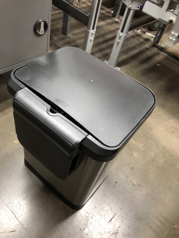 Photo 2 of **minor damage**
Glad GLD-74506 Stainless Steel Step Trash Can with Clorox Odor Protection | Large Metal Kitchen Garbage Bin with Soft Close Lid, Foot Pedal and Waste Bag Roll Holder, 13 Gallon, Stainless Stainless 13 Gallon