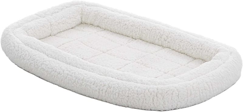 Photo 1 of Double Bolster Pet Bed | 24-Inch Dog Bed ideal for Small Dog Breeds & fits 24-Inch Long Dog Crates
