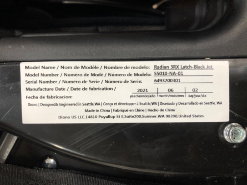Photo 3 of Diono Radian 3RXT, 4-in-1 Convertible Car Seat, Rear and Forward Facing, Steel Core, 10 Years 1 Car Seat, Ultimate Safety and Protection, Slim Fit 3 Across, Black Jet 3RXT with Comfort+ Black Jet