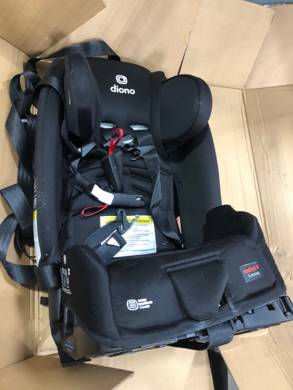 Photo 1 of Diono Radian 3RXT, 4-in-1 Convertible Car Seat, Rear and Forward Facing, Steel Core, 10 Years 1 Car Seat, Ultimate Safety and Protection, Slim Fit 3 Across, Black Jet 3RXT with Comfort+ Black Jet