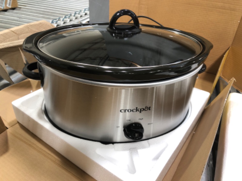 Photo 2 of Crock-Pot 7-Quart Oval Manual Slow Cooker | Stainless Steel (SCV700-S-BR)
