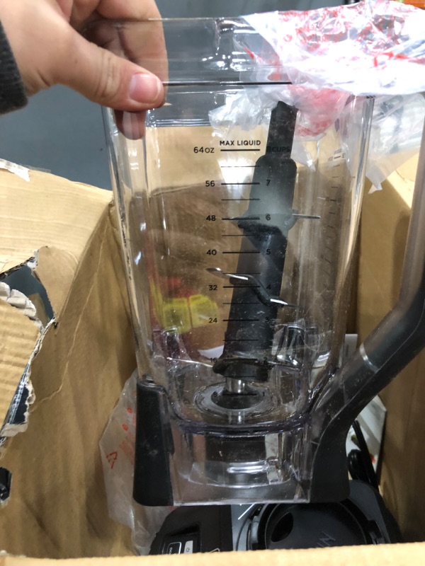 Photo 1 of Ninja BL770 Mega Kitchen System, 1500W, 4 Functions for Smoothies, Processing, Dough, Drinks & More, with 72-oz.* Blender Pitcher, 64-oz. Processor Bowl, (2) 16-oz. To-Go Cups & (2) Lids, Black
