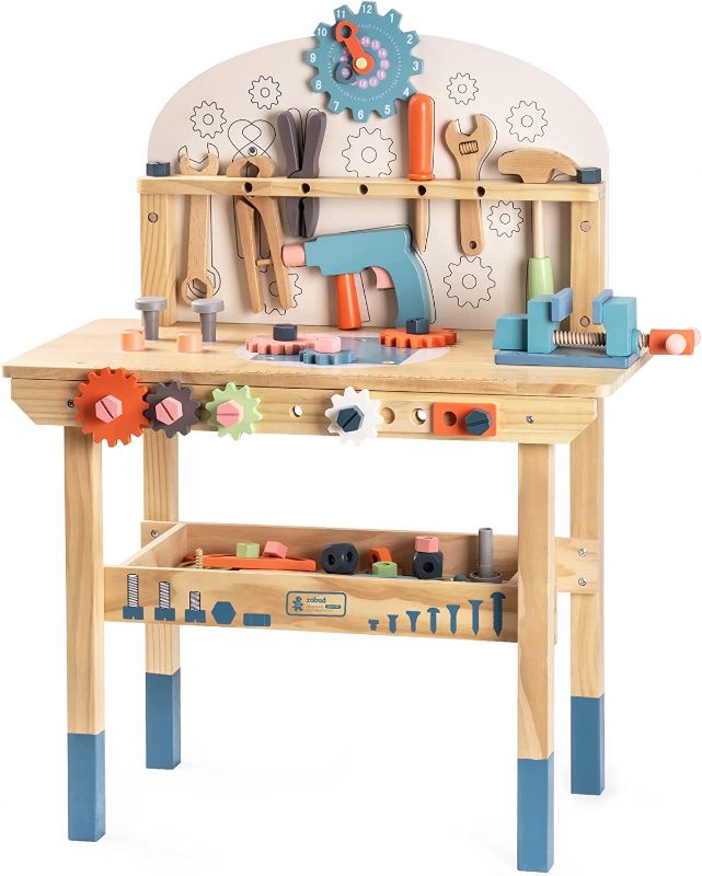 Photo 1 of 
ROBUD Large Wooden Play Tool Workbench Set for Kids Toddlers, Construction Workshop Tool Bench Toys Gift