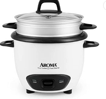 Photo 1 of Aroma Housewares 6-Cup (Cooked) (3-Cup Uncooked) Pot Style Rice Cooker and Food Steamer (ARC-743-1NG), White
