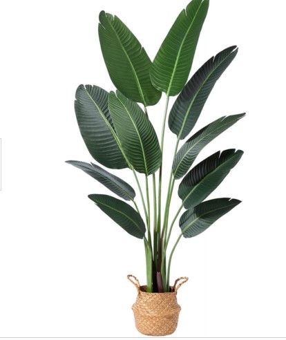 Photo 1 of Ferrgoal Artificial Bird of Paradise Plants 5Ft Fake Tropical 5 ft, Green
