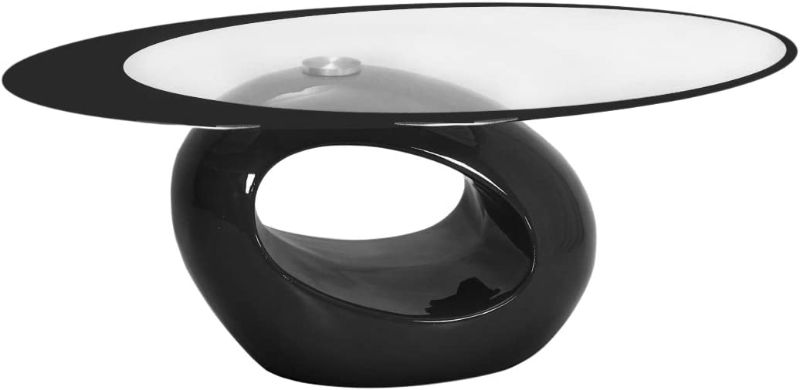 Photo 1 of *** ONLY THE GLASS TABLE*** Fab Glass and Mirror Black Glass Coffee table 25.5 X 43.5
