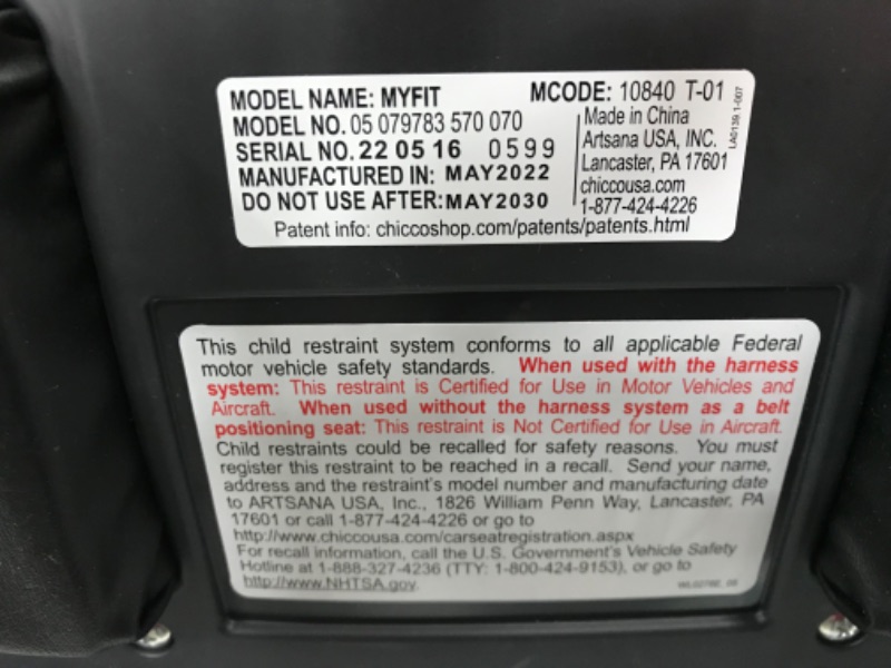 Photo 1 of Chicco MyFit Harness + Booster Car Seat, 5-Point Harness Car Seat and High Back Booster Seat, for Children 25-100 lbs. | Atmosphere/Black Atmosphere MyFit