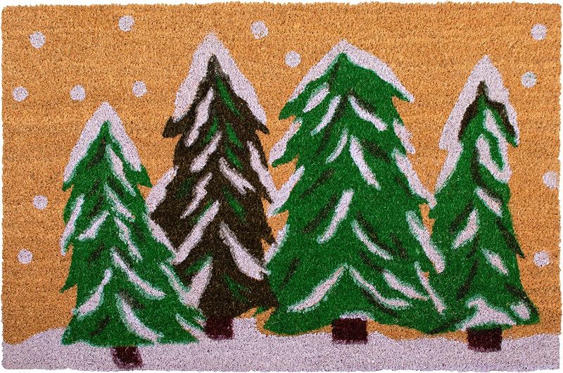 Photo 1 of Calloway Mills AZ122252436 Winter Evergreens Doormat, 24" x 36", Multicolor
