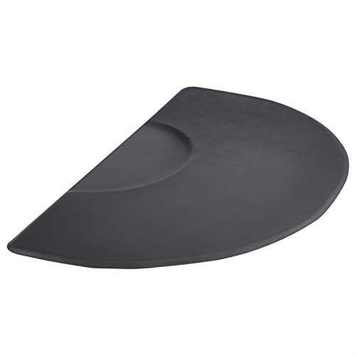 Photo 2 of Amazon Basics 3 Ft. X 5 Ft. Salon & Barber Shop Chair Anti-Fatigue Floor Mat - Black Semi Circle - 5/8 in. Thick
