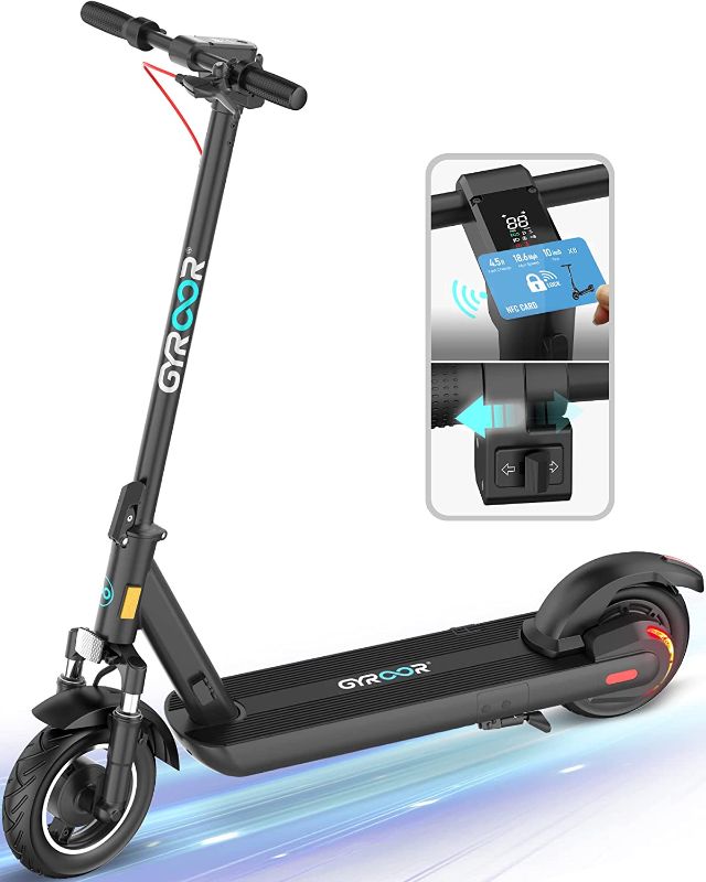 Photo 2 of Gyroor Electric Scooter Adults with Dual Shock Absorbers Up to 31 Miles 18.6Mph,Turn Signal 500W Motor NFC Safety Lock,IP67 Core Components Waterproof...
