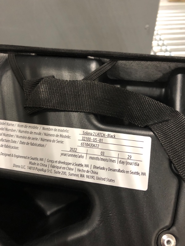 Photo 3 of Diono Solana 2 XL 2022, Dual Latch Connectors, Lightweight Backless Belt-Positioning Booster Car Seat, 8 Years 1 Booster Seat, Black NEW! LATCH Connect Single Black