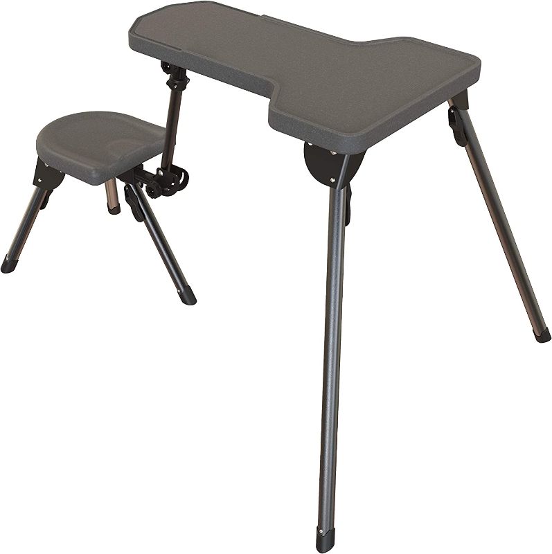 Photo 1 of Caldwell Stable Table Lite with Weatherproof Tabletop, Ambidextrous Seat and Fully Collapsible Design for Easy Transport and Outdoor Target Shooting
