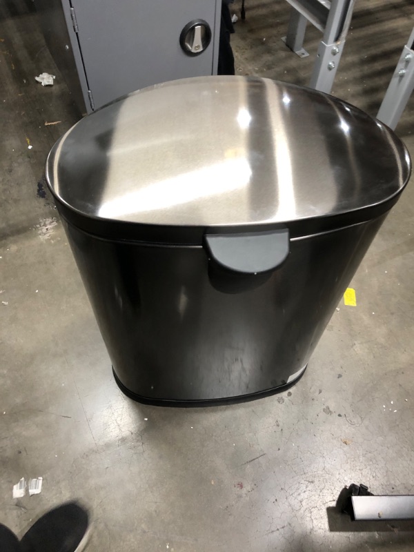 Photo 4 of Home Zone Living 12 Gallon Kitchen Trash Can, Semi-Round Stainless Steel, Step Pedal, 45 Liter