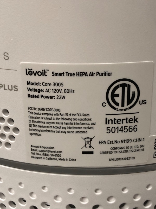 Photo 5 of Levoit Air Purifiers for Home Bedroom, H13 True HEPA Filter for Large Room, DUST, Allergies, Pets, Smoke, Smart Wifi, Alexa and Google Enabled, Air