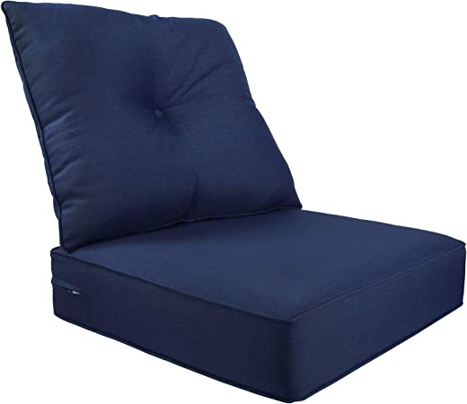 Photo 1 of ***SEE NOTE*** BOSSIMA Indoor/Outdoor Deep Seat Chair Cushion,Spring/Summer Seasonal Replacement Cushion (Olefin Navy Blue)
