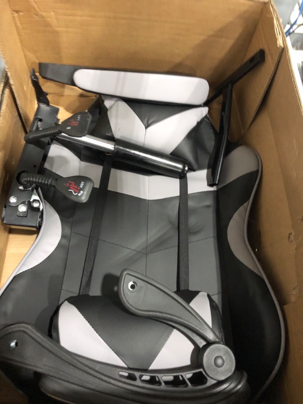 Photo 3 of GTPLAYER Gaming Chair, Computer Chair with Footrest and Lumbar Support, Height Adjustable Gaming Chair with 360°-Swivel Seat and Headrest for Office or Gaming (Gray)
