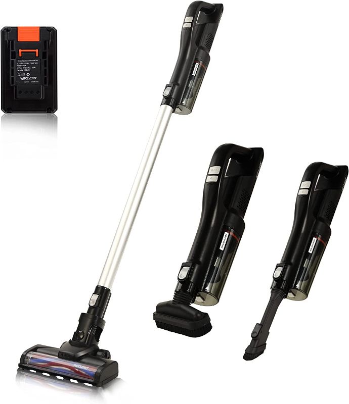 Photo 1 of WECLEAN Cordless Vacuum Cleaner, 16000pa, Up to 30 Minutes Runtime(1 Batteries), 200w Powerful Suction Vac with LED, 4 in 1 Stick Vacuum Cleaner for Carpet, Hard Floor & Pet, Black
