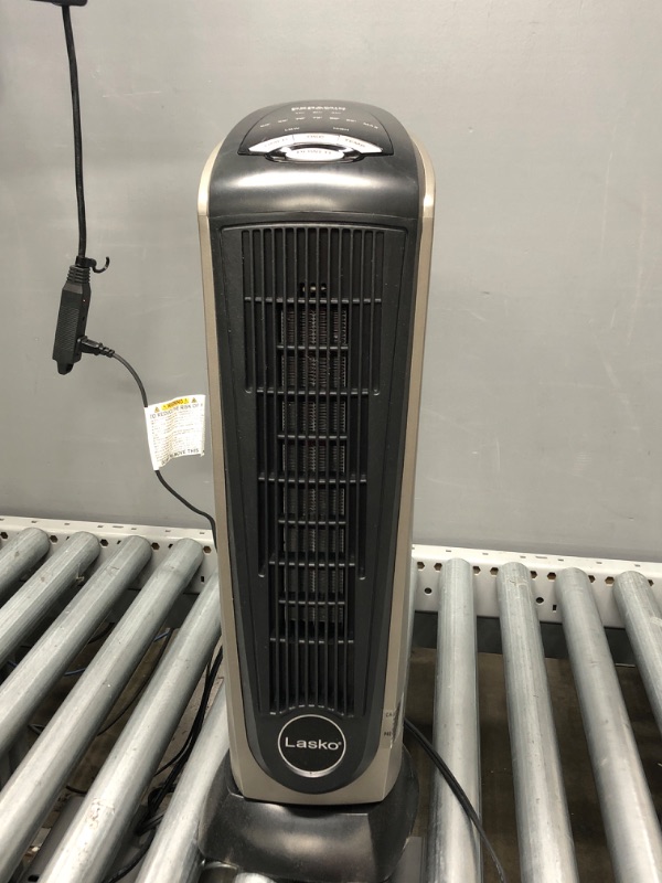 Photo 2 of Lasko Oscillating Ceramic Tower Space Heater for Home with Adjustable Thermostat, Timer and Remote Control, 22.5 Inches, Grey/Black, 1500W, 751320