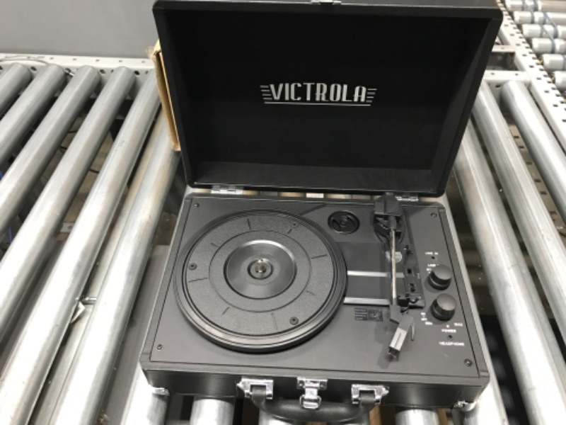 Photo 2 of Victrola VSC-500BTC-BLK Vinyl Suitcase Record Player with Cassette (Black)
