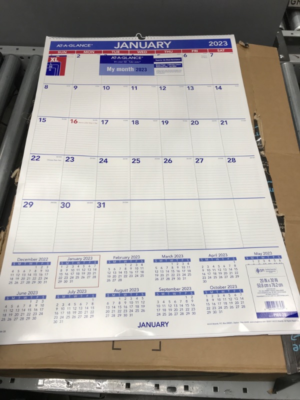 Photo 2 of AT-A-GLANCE 2023 Wall Calendar, 20" x 30", Extra Large, Spiral Bound, Monthly (PM428)
